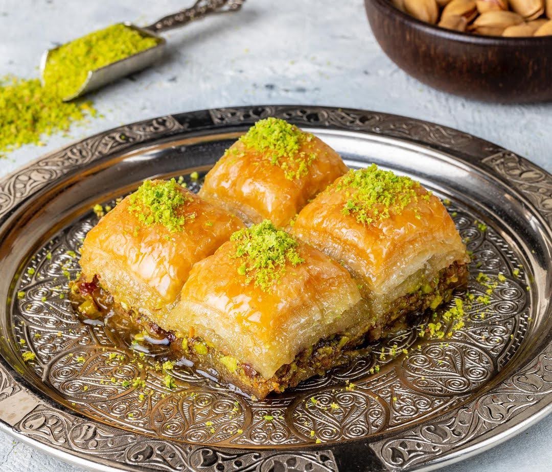 Artisan preparing baklava