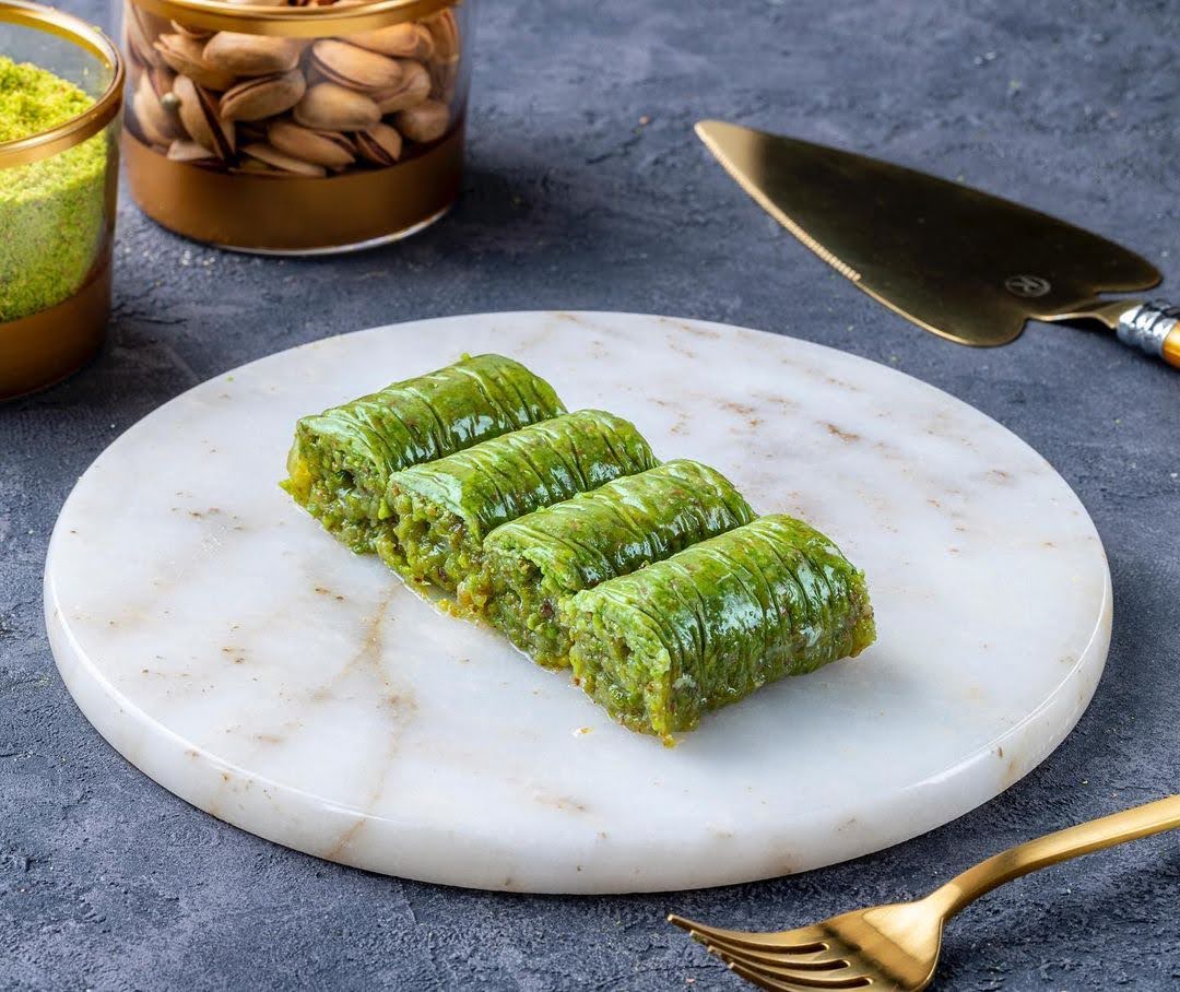 Artisan preparing baklava
