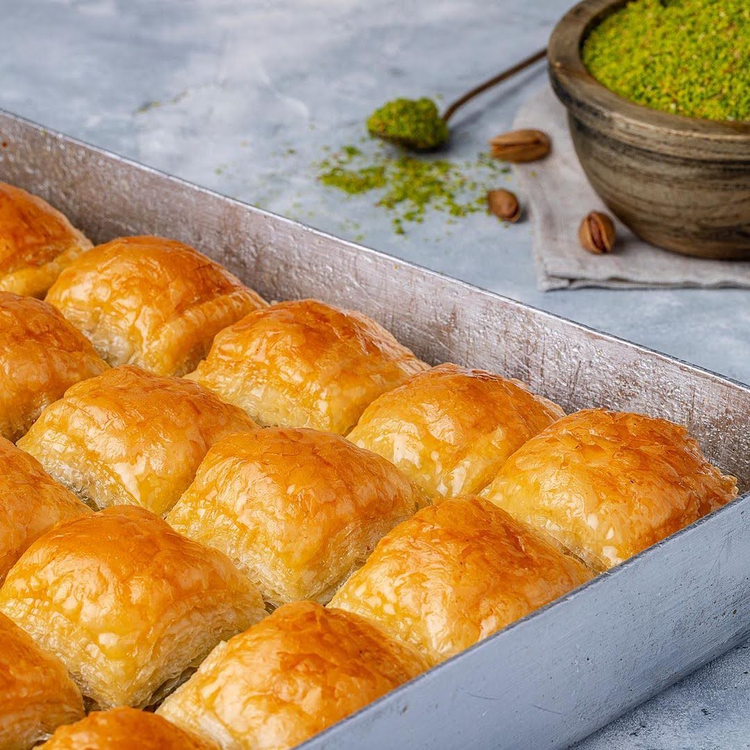 Artisan preparing baklava